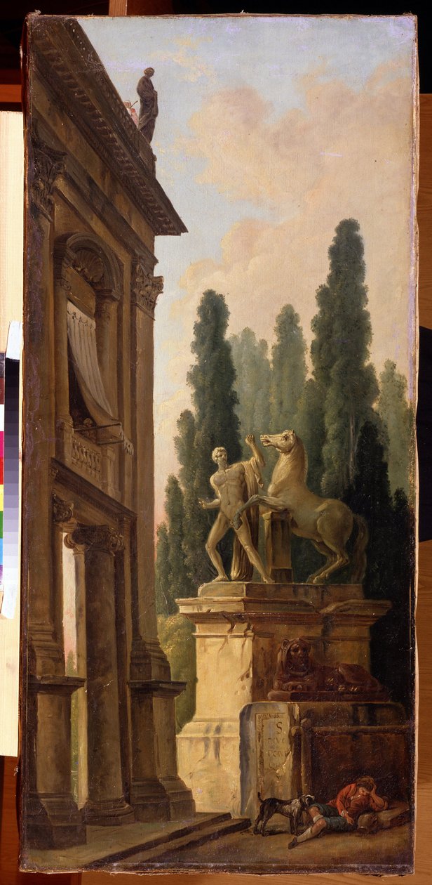 Paisagem. Pintura de Hubert Robert (1733-1808), óleo sobre tela, ca. 1770-1780, arte francesa. Museu Estatal Arkhangelskoye Estate, Moscovo. de Hubert Robert
