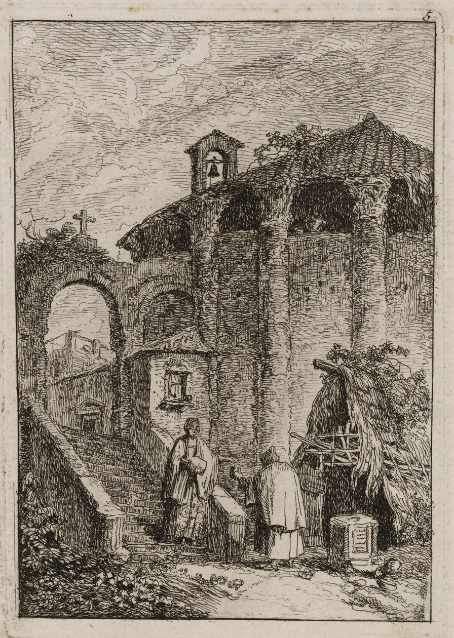 Prato Cinco das noites em Roma de Hubert Robert