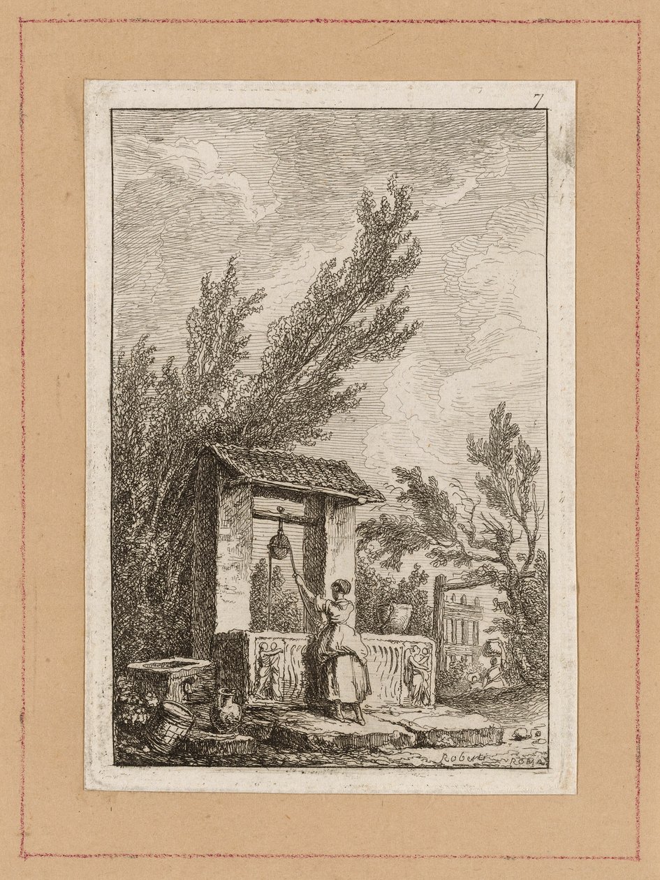 Placa Sete de Noites em Roma de Hubert Robert