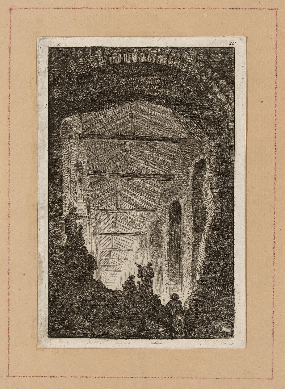 Placa dez de Noites em Roma de Hubert Robert