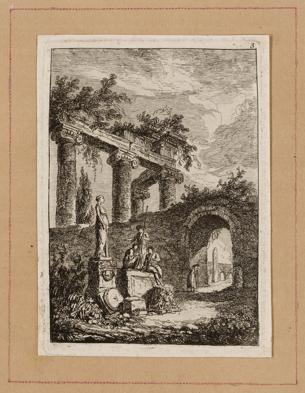 Placa Três de Noites em Roma de Hubert Robert