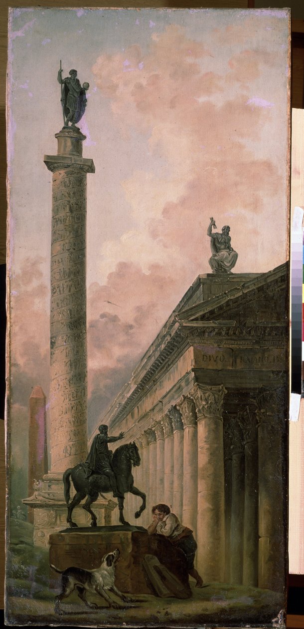 Sarcófago. Pintura de Hubert Robert (1733-1808), óleo sobre tela de Hubert Robert