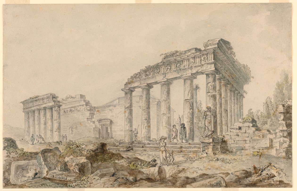 Templo de Minerva, Atenas, Grécia de Hubert Robert