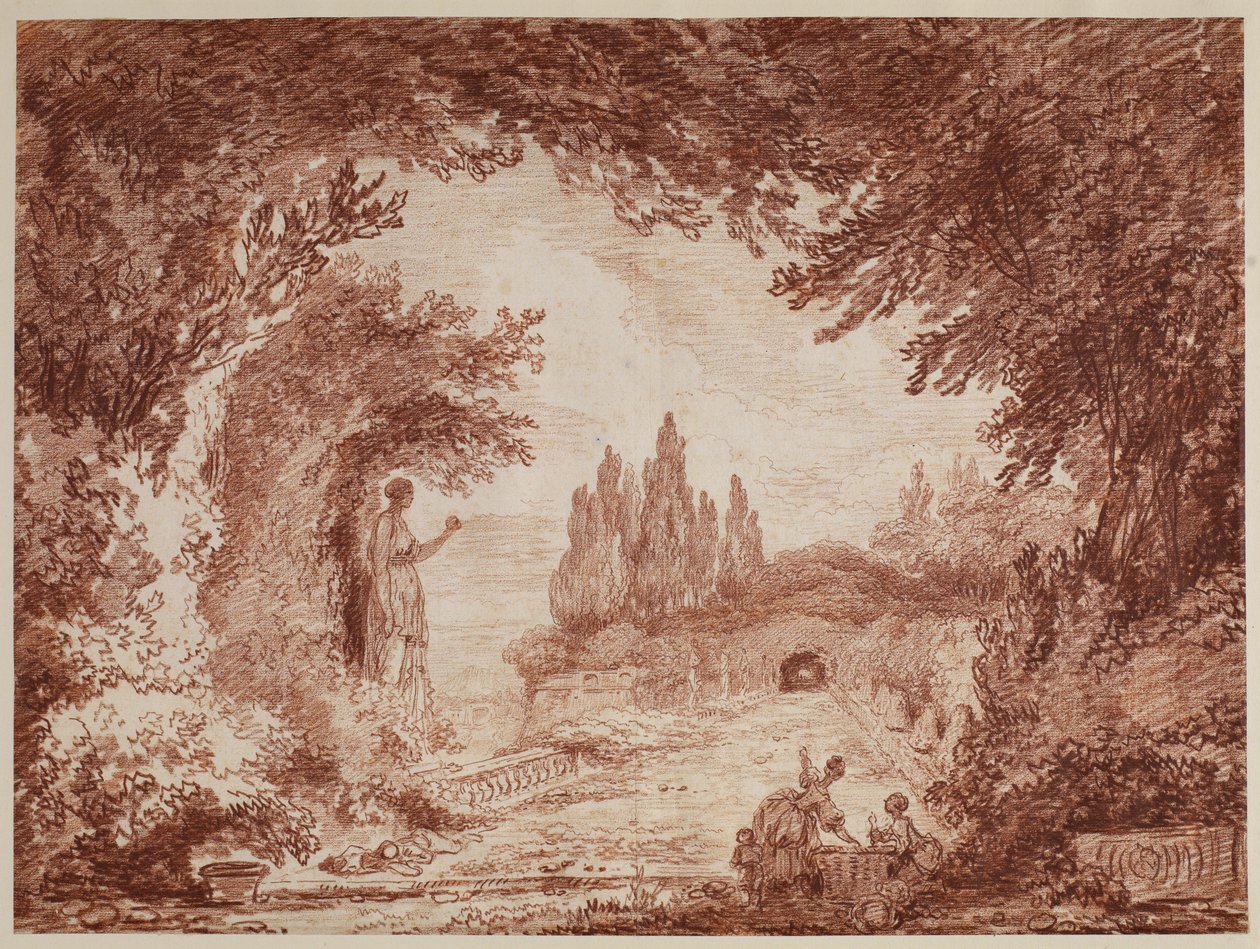 Terraço em um jardim italiano, c.1760 de Hubert Robert