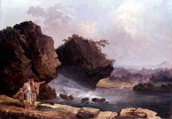 A Cascata (óleo sobre tela) de Hubert Robert
