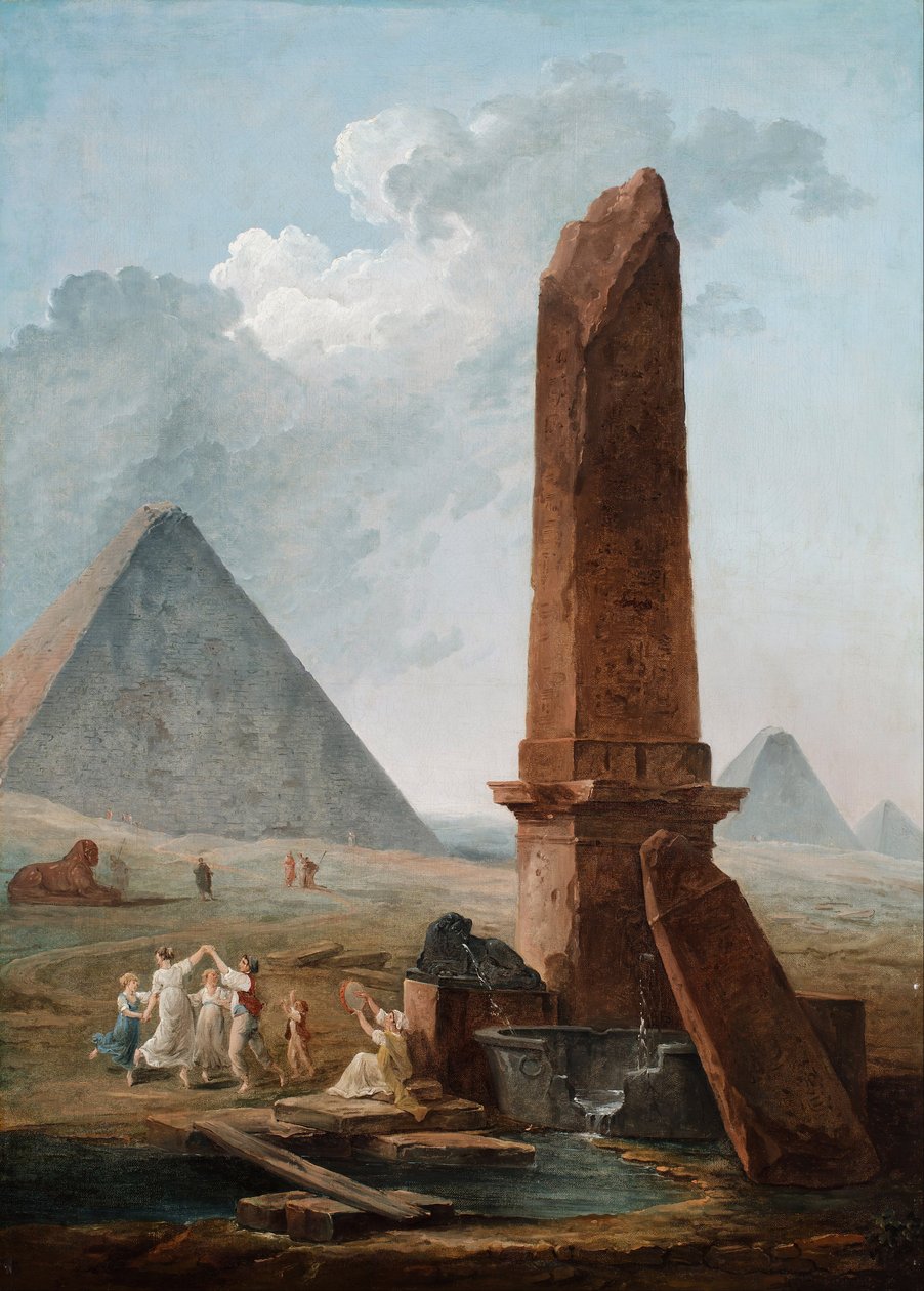 O Farandole em meio a monumentos egípcios de Hubert Robert