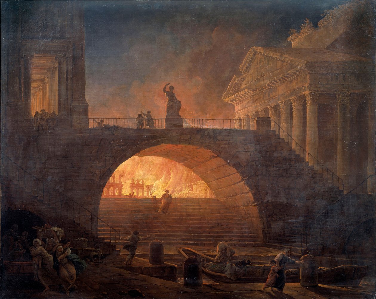 O incêndio de Roma de Hubert Robert