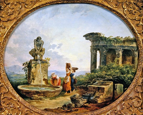 A Fonte (óleo sobre tela) de Hubert Robert