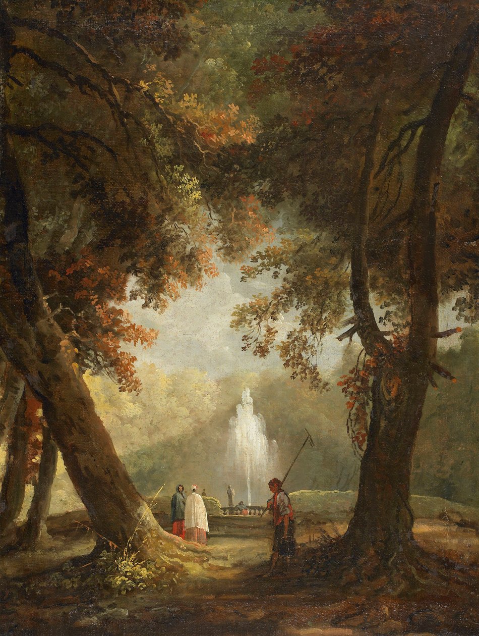 A Grande Fonte em Villa Conti, Frascati, ca 1761. de Hubert Robert
