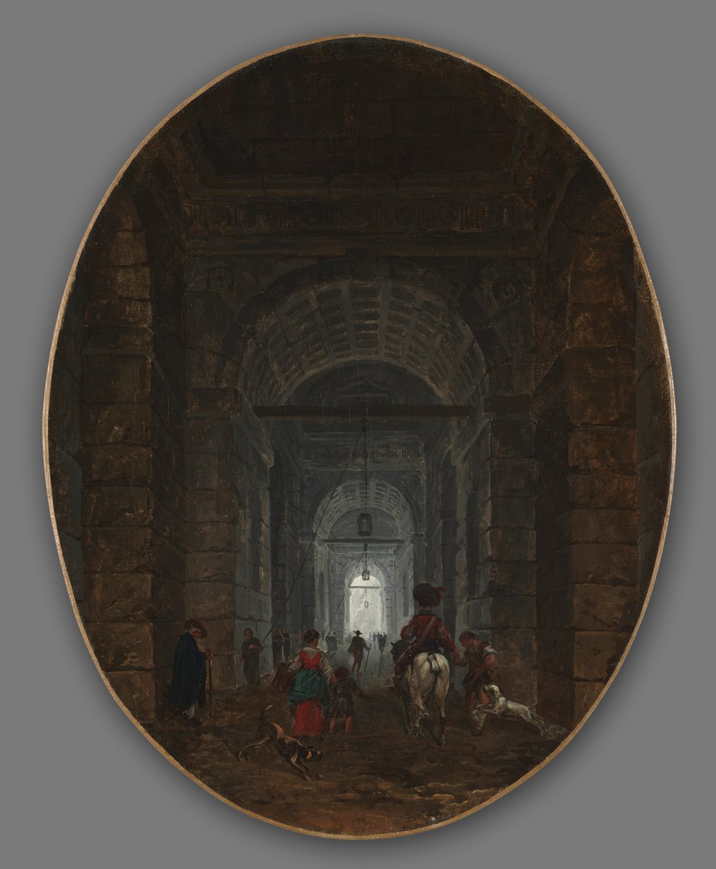 A Gruta de Posillipo, c. 1769 de Hubert Robert
