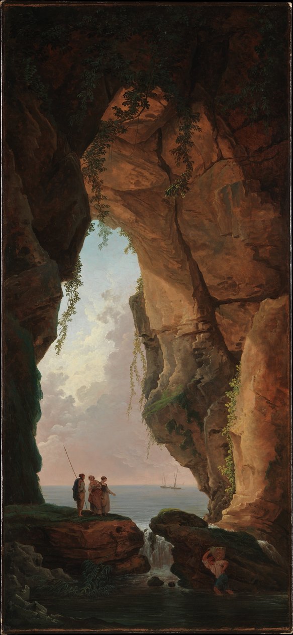 A entrada de uma caverna de Hubert Robert
