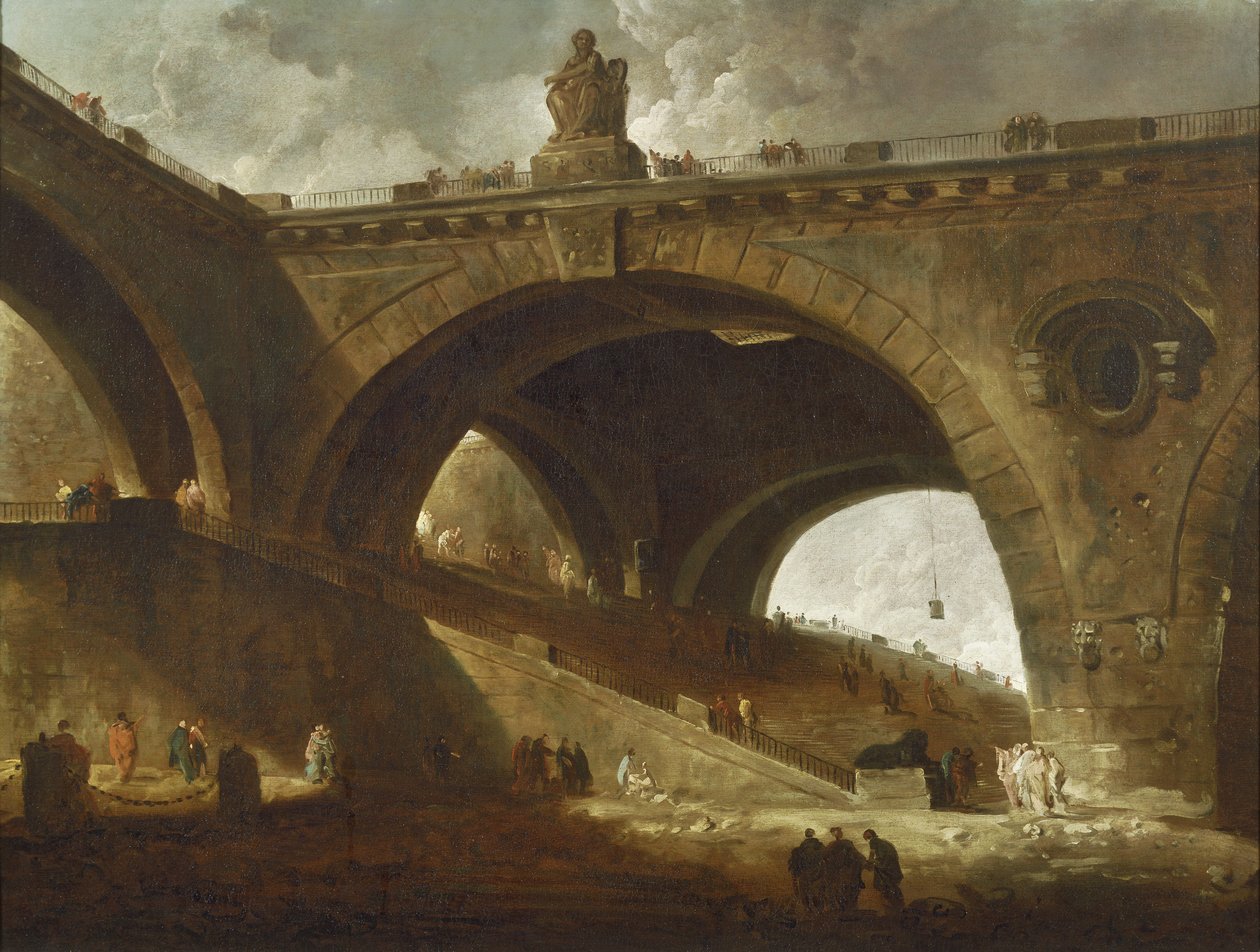 A ponte velha, c.1760 de Hubert Robert