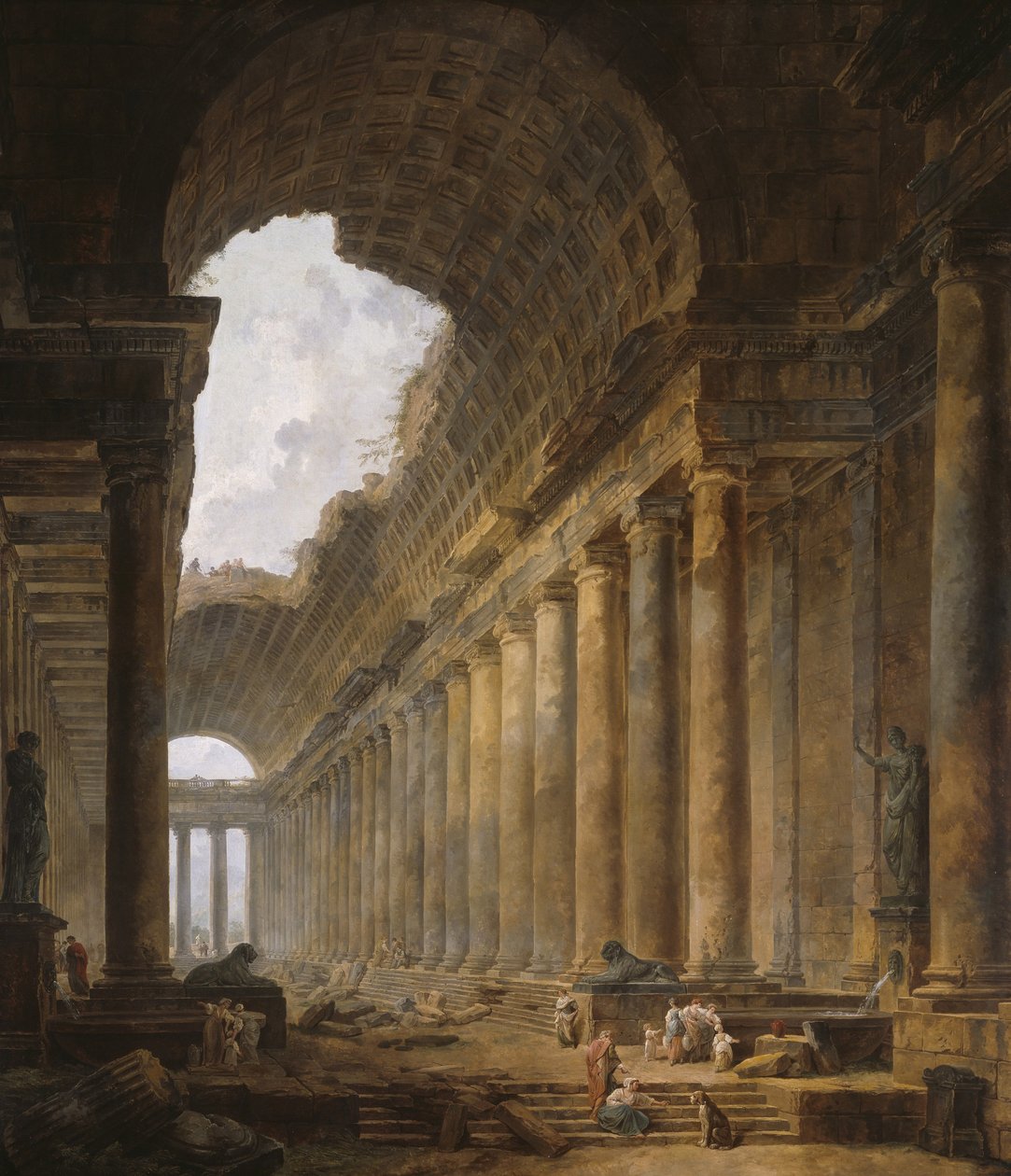 O Antigo Templo, 1787-88 de Hubert Robert