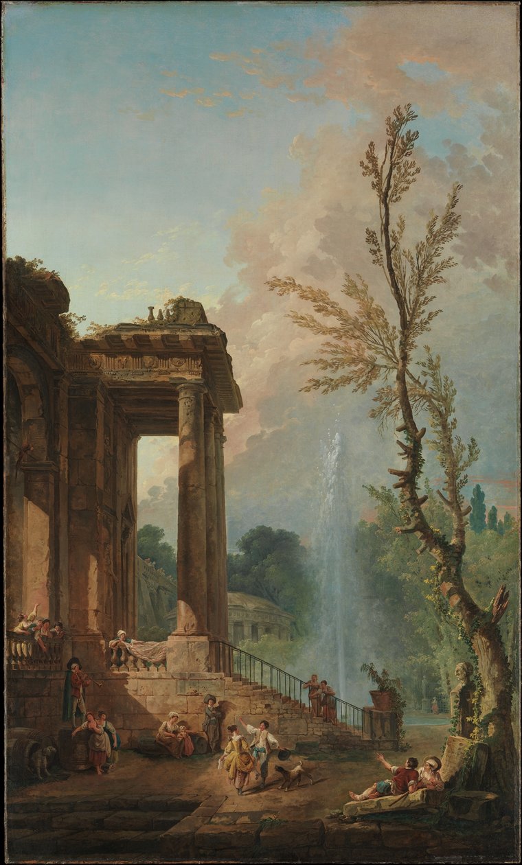 O pórtico de uma mansão rural de Hubert Robert