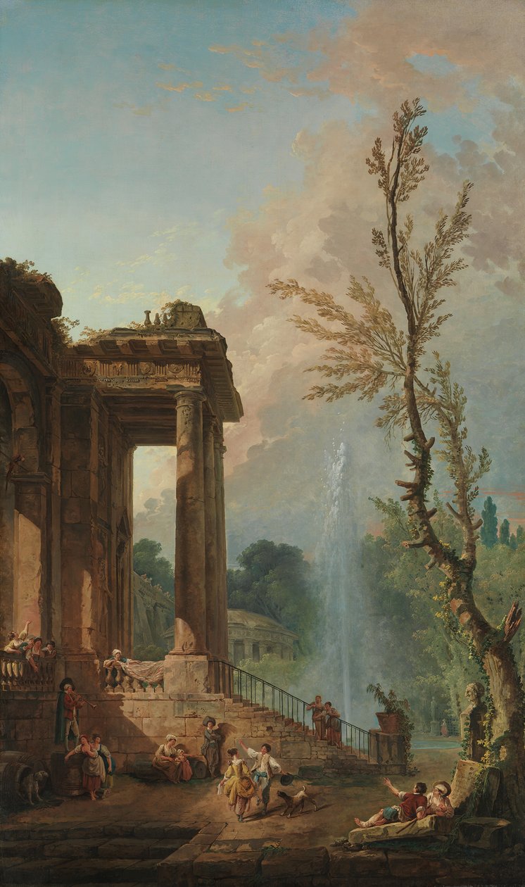O pórtico de uma mansão rural, 1773. de Hubert Robert