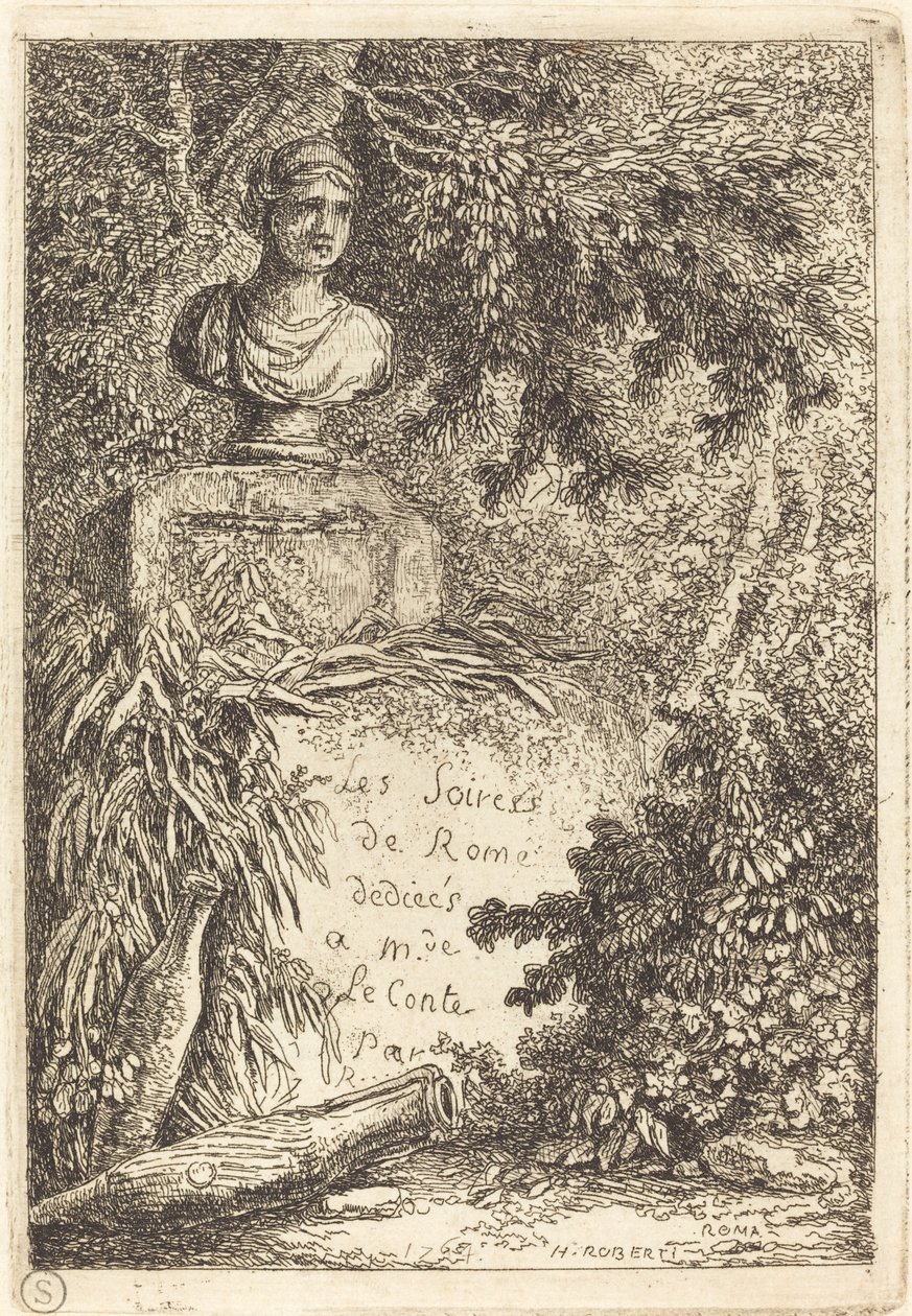O busto do retrato de Hubert Robert