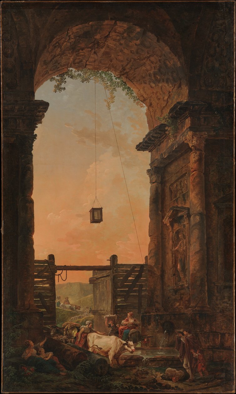 O regresso do gado de Hubert Robert