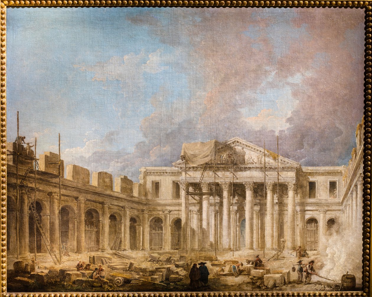 A Escola de Cirurgia em construção de Hubert Robert