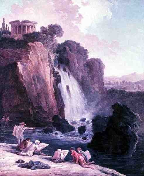 A Festa do Esboço (óleo sobre tela) de Hubert Robert
