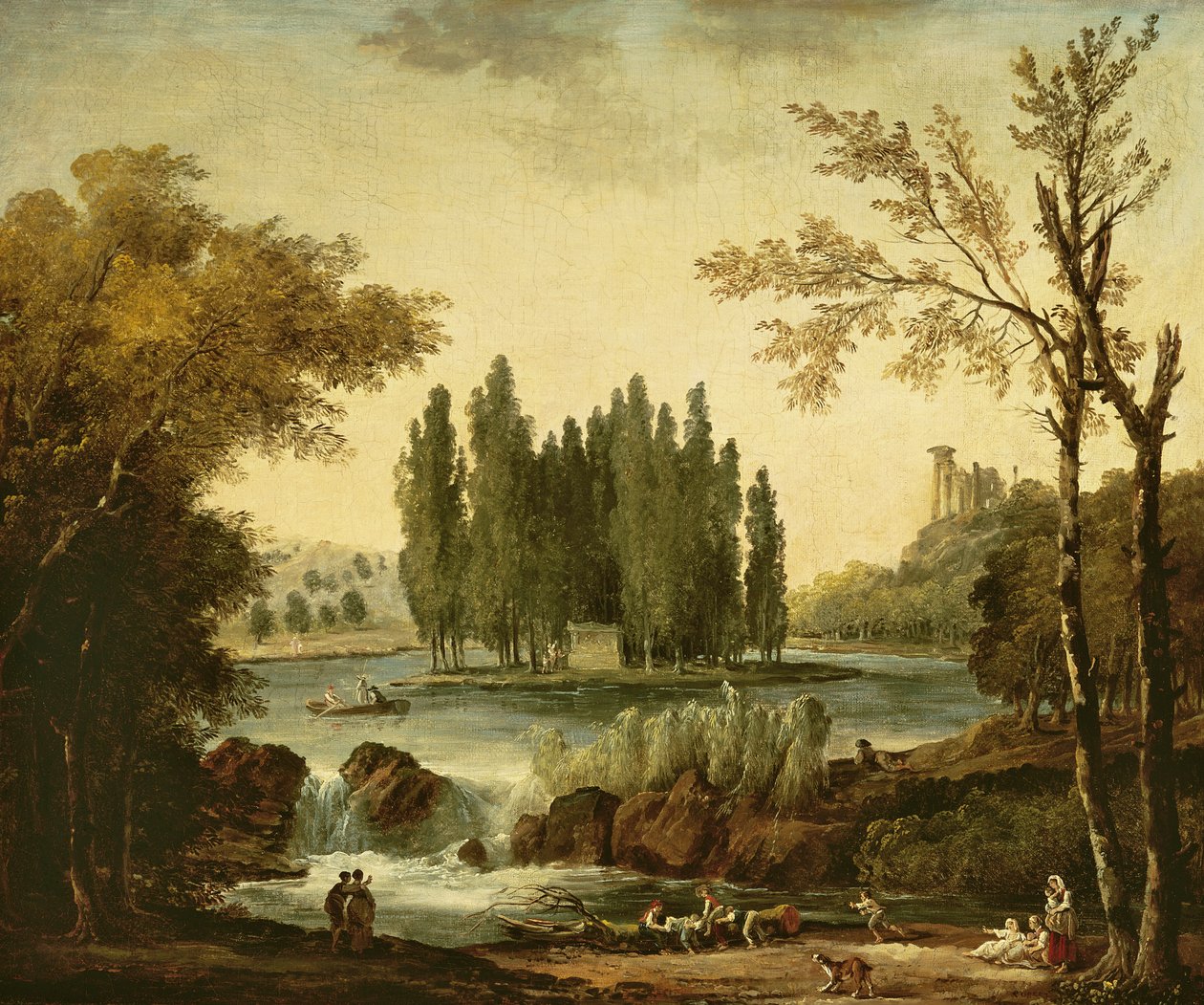 O túmulo de Jean-Jacques Rousseau em Ermenonville, 1802 de Hubert Robert