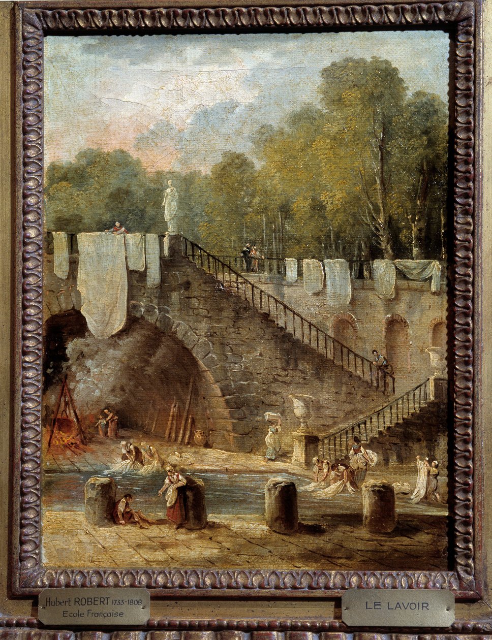 The Wash Painting by Hubert Robert (1733-1808) Orleans. de Hubert Robert