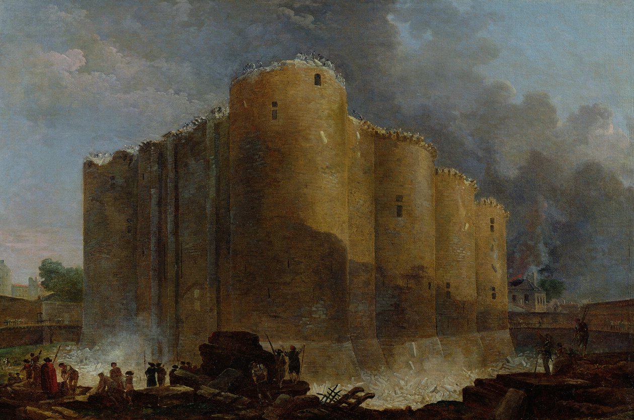 A demolição da Bastilha, 14 de julho de 1789 de Hubert Robert