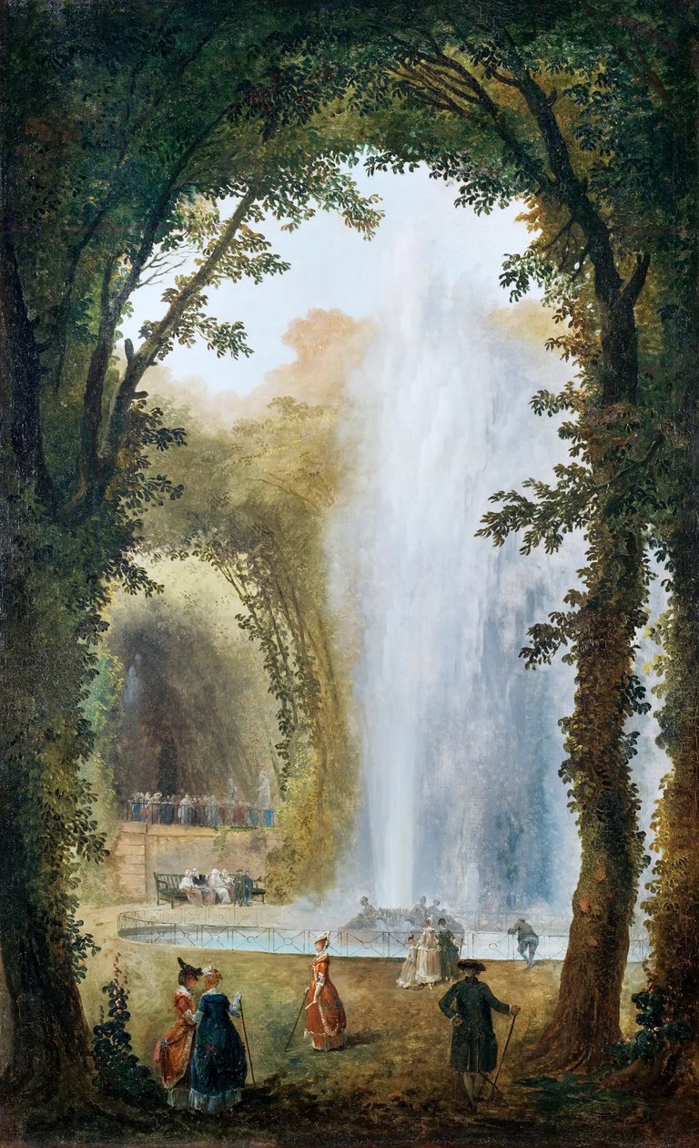 A fonte no bosque das musas no Chateau de Marly de Hubert Robert