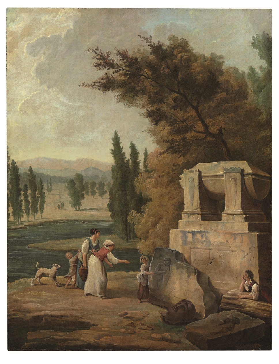 O parque de Ermenonville (óleo sobre tela) de Hubert Robert