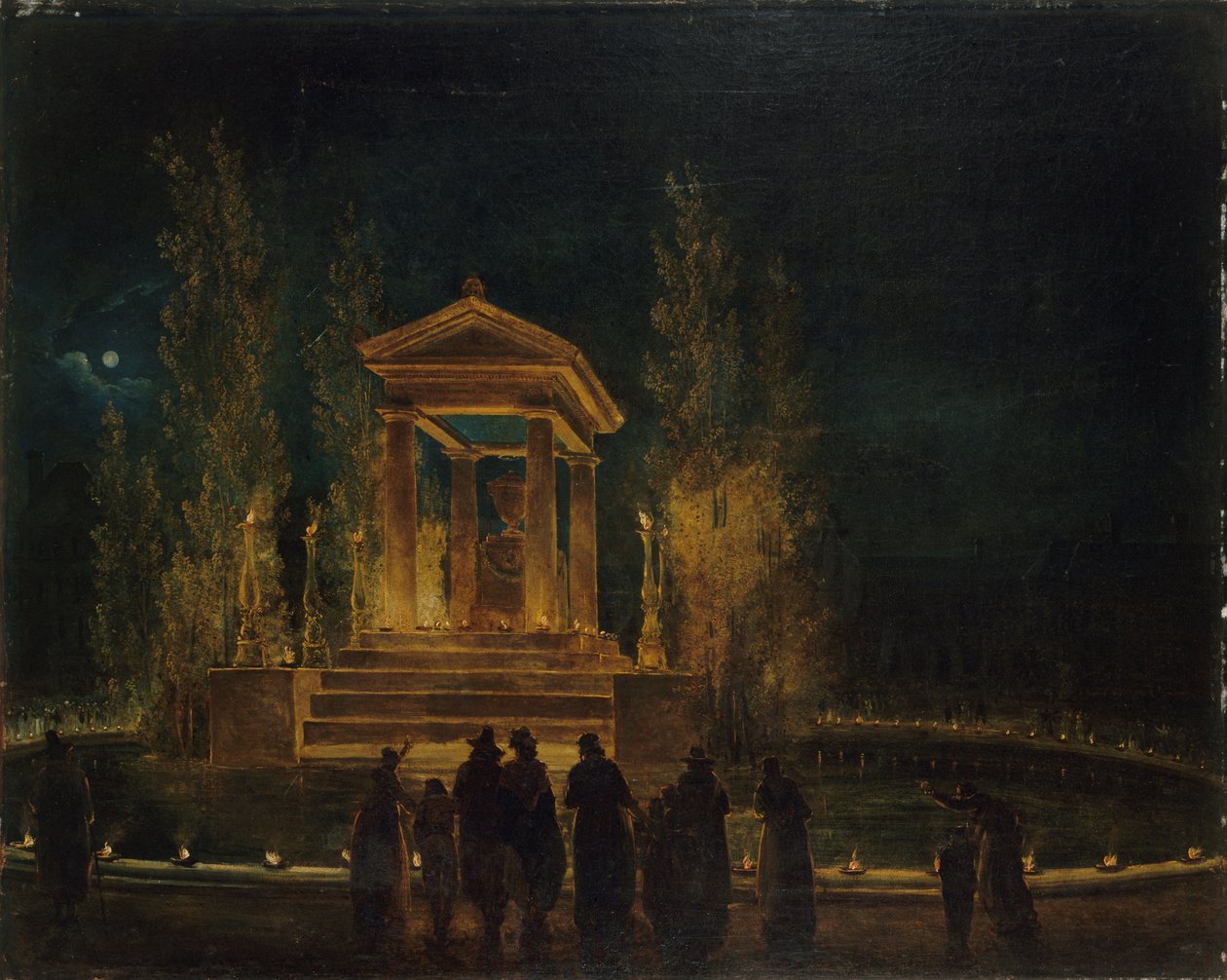 O mausoléu temporário de Jean-Jacques Rousseau, ca 1794. de Hubert Robert