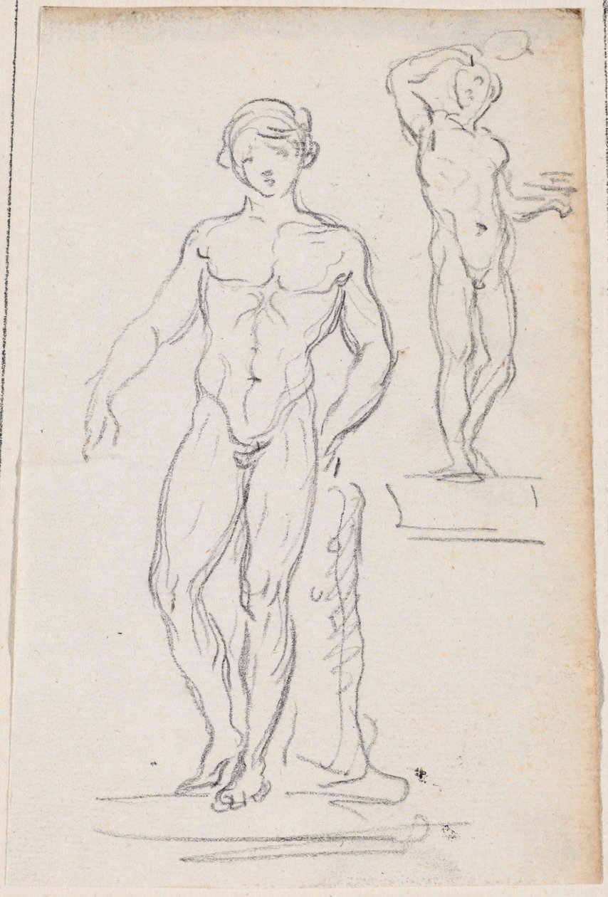 Duas estátuas de nus masculinos de Hubert Robert