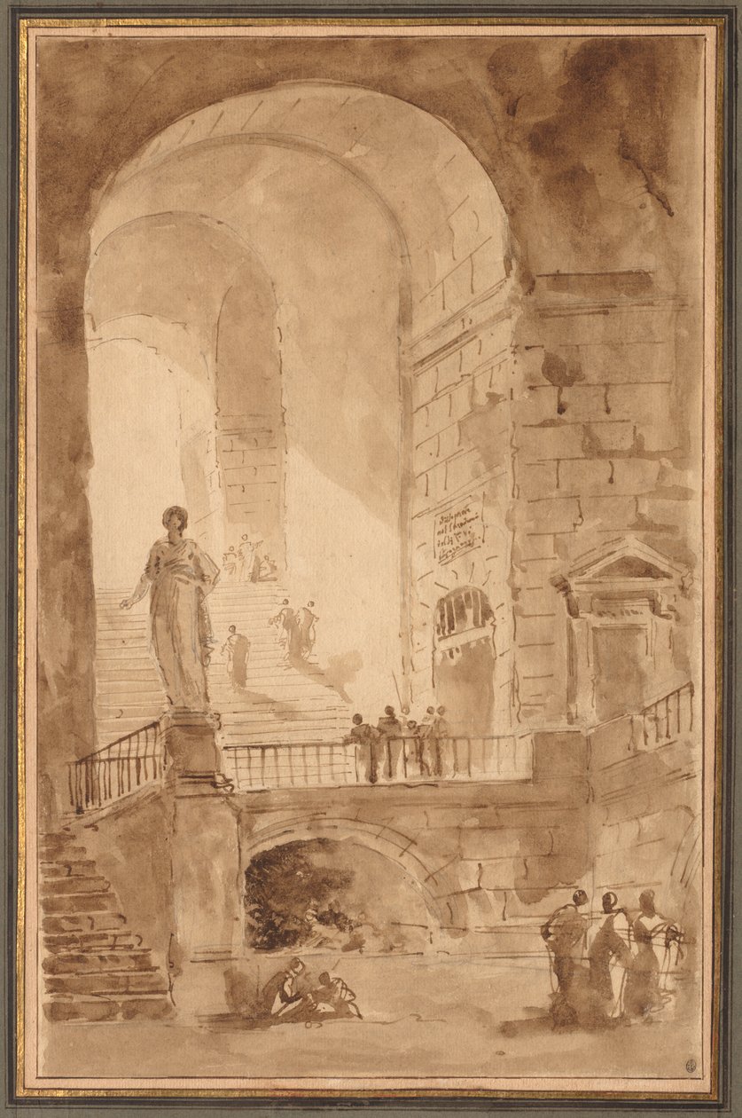 Escada abobadada de Hubert Robert