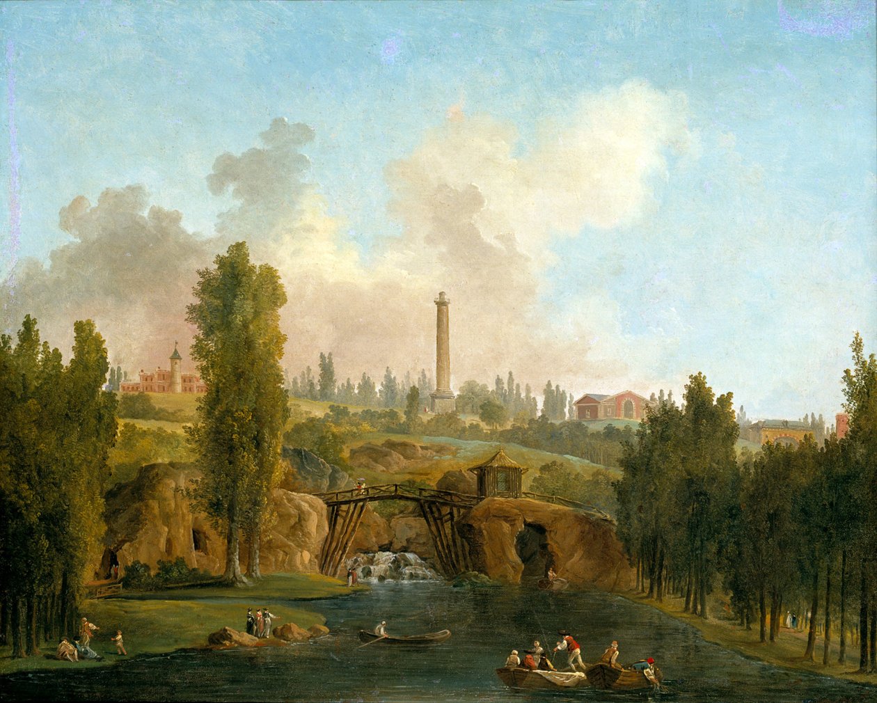 Vista do parque de Méréville de Hubert Robert