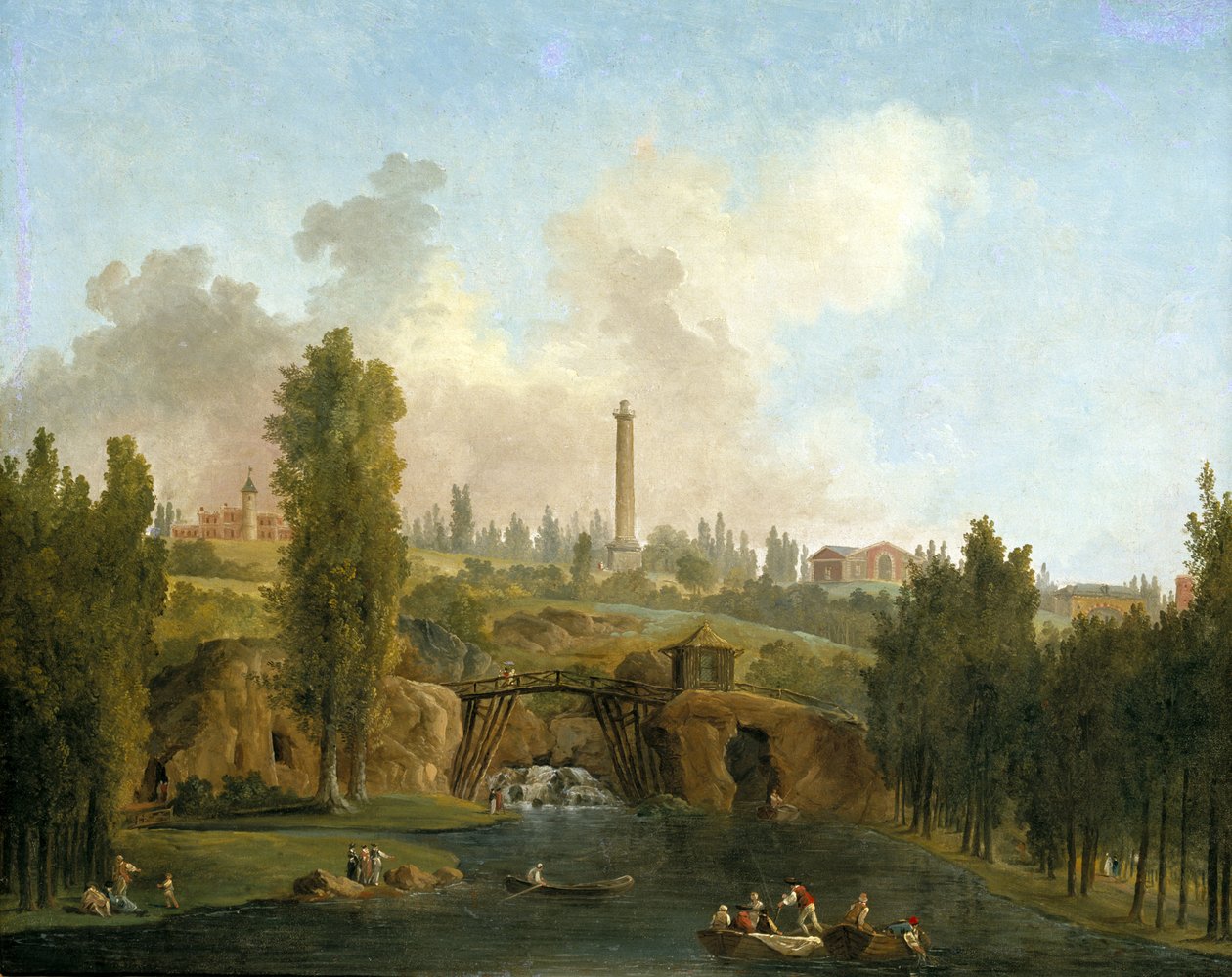 Vista do Parque de Méréville, c.1790 de Hubert Robert