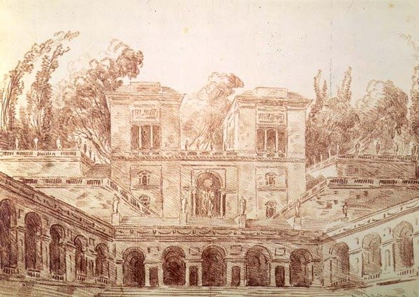 Villa Farnese, Roma (desenho) de Hubert Robert