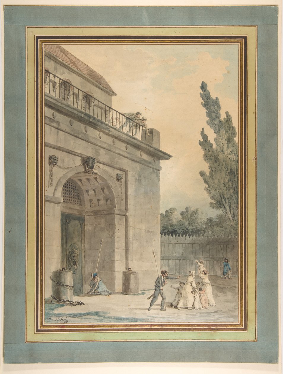 Visitantes a saírem de uma prisão de Hubert Robert