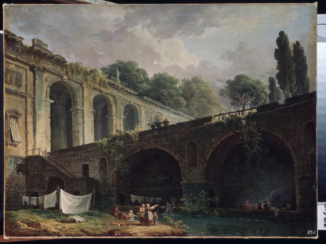 "Vista de Villa Madama (Madame) em Roma" Pintura de Hubert Robert (1733-1808) 1767 aproximadamente Museu Hermitage São Petersburgo de Hubert Robert