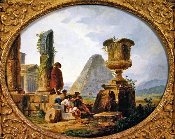 Guerreiros em repouso (óleo sobre tela) de Hubert Robert