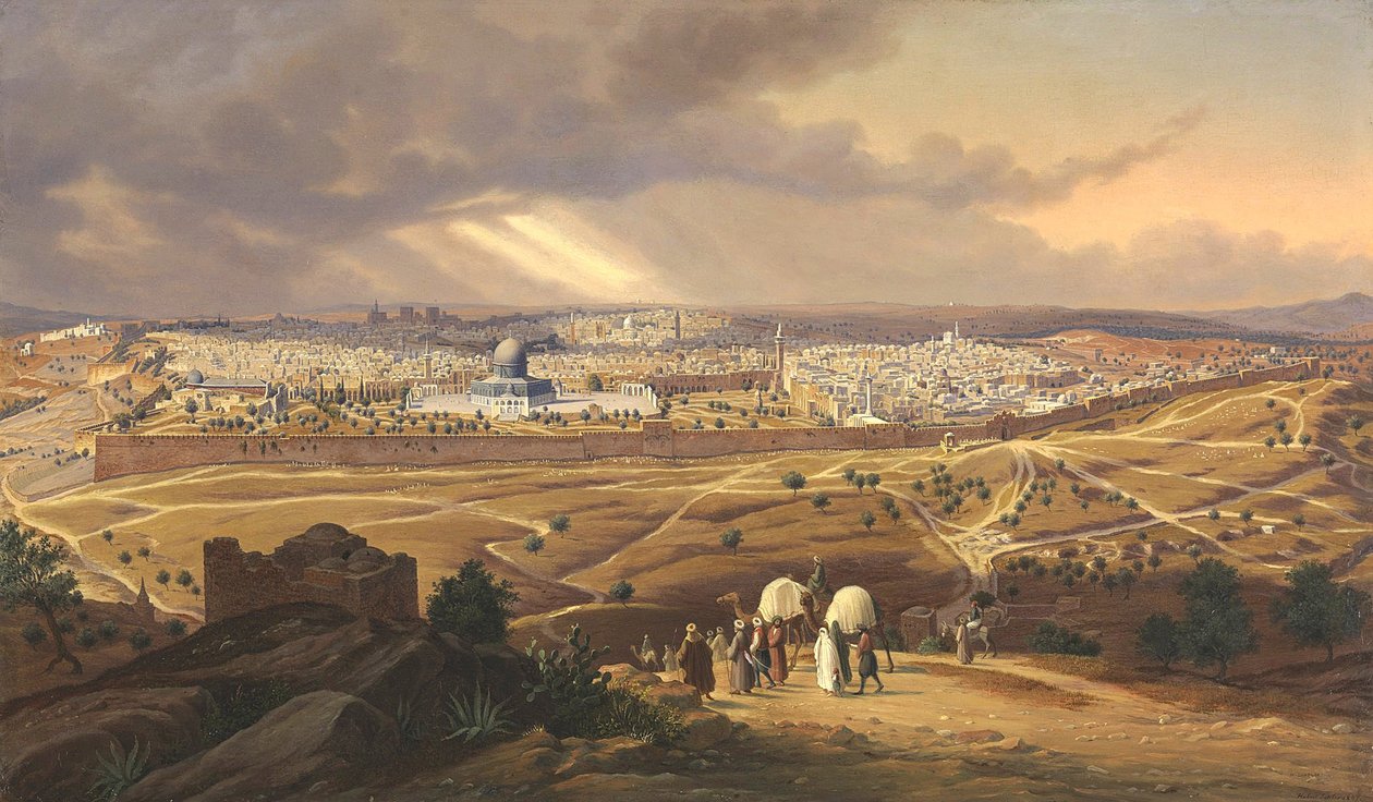 Vista de Jerusalém, 1847 de Hubert Sattler