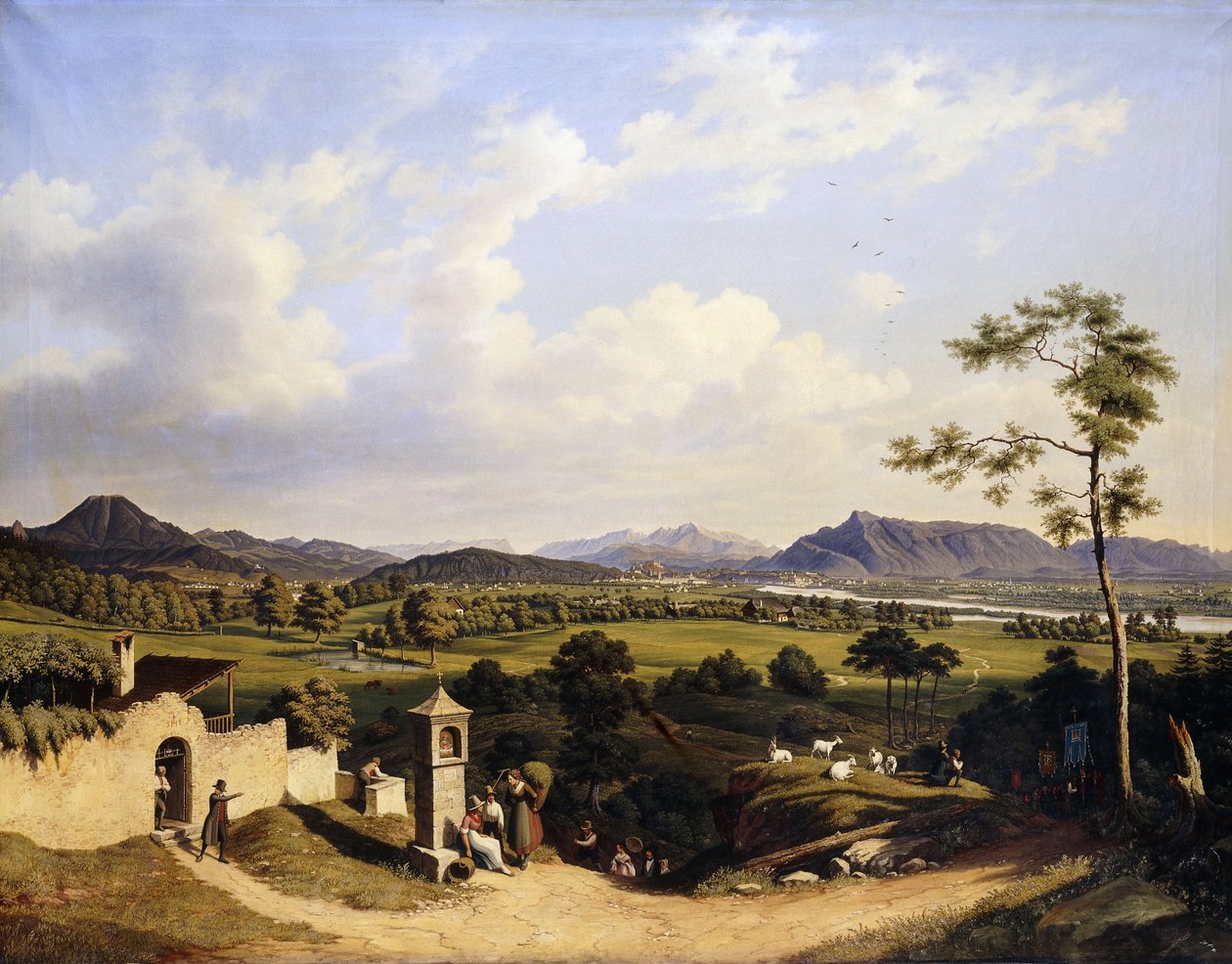 Vistas de Salzburgo; Vista de Salzburgo, 1847 de Hubert Sattler