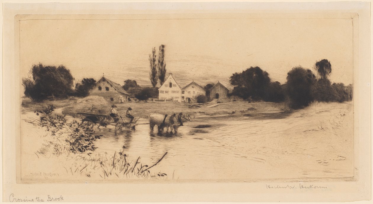 Atravessar o ribeiro de Hubert von Herkomer