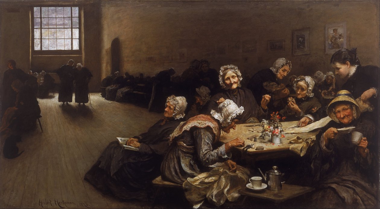 Anoitecer: uma cena na Westminster Union de Hubert von Herkomer