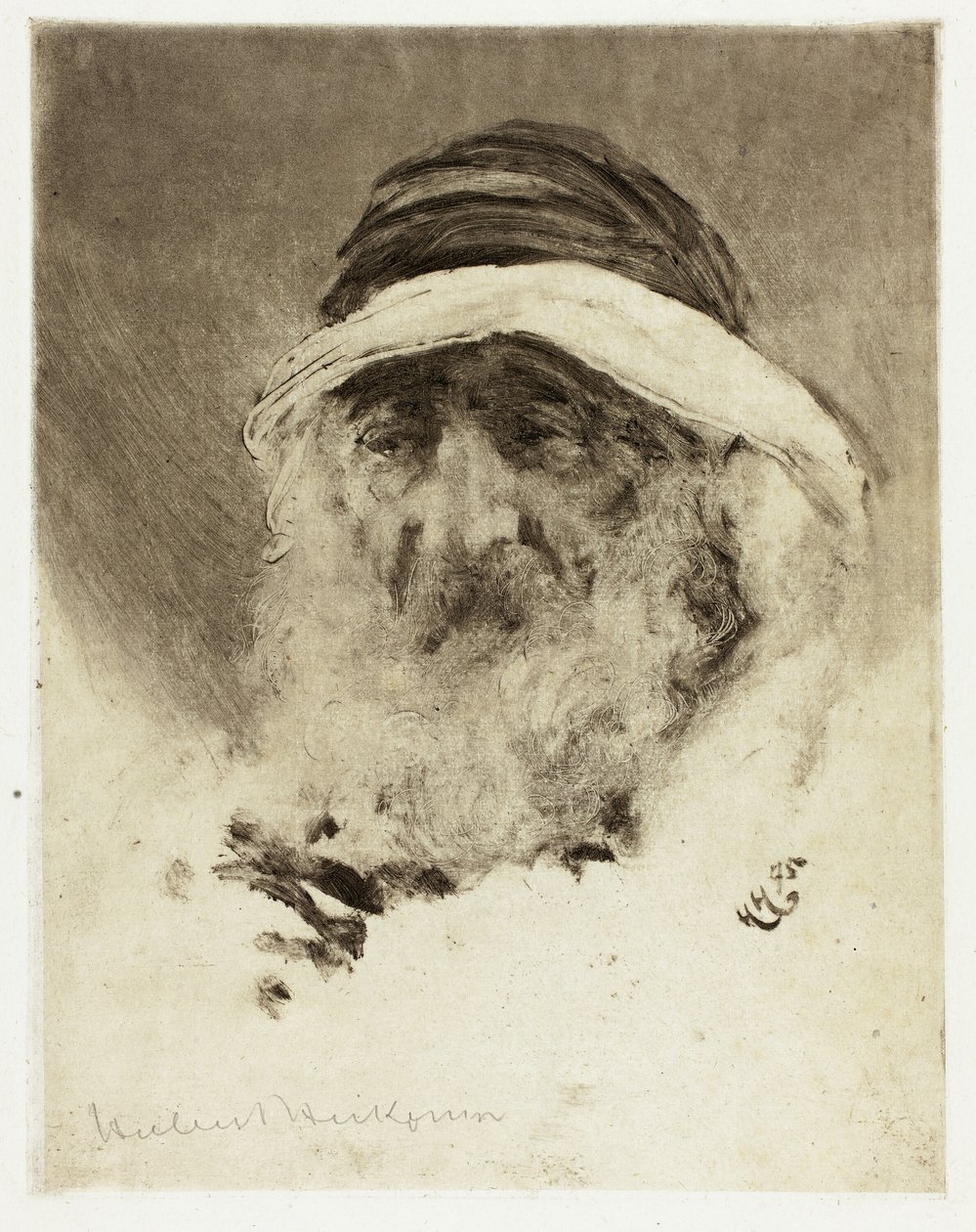 Estudo de uma cabeça árabe de Hubert von Herkomer
