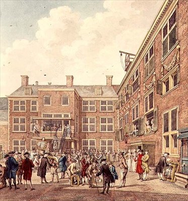 Oudezijdsheerenlogement, Amsterdão (litografia) de Hubertus Petrus Schouten