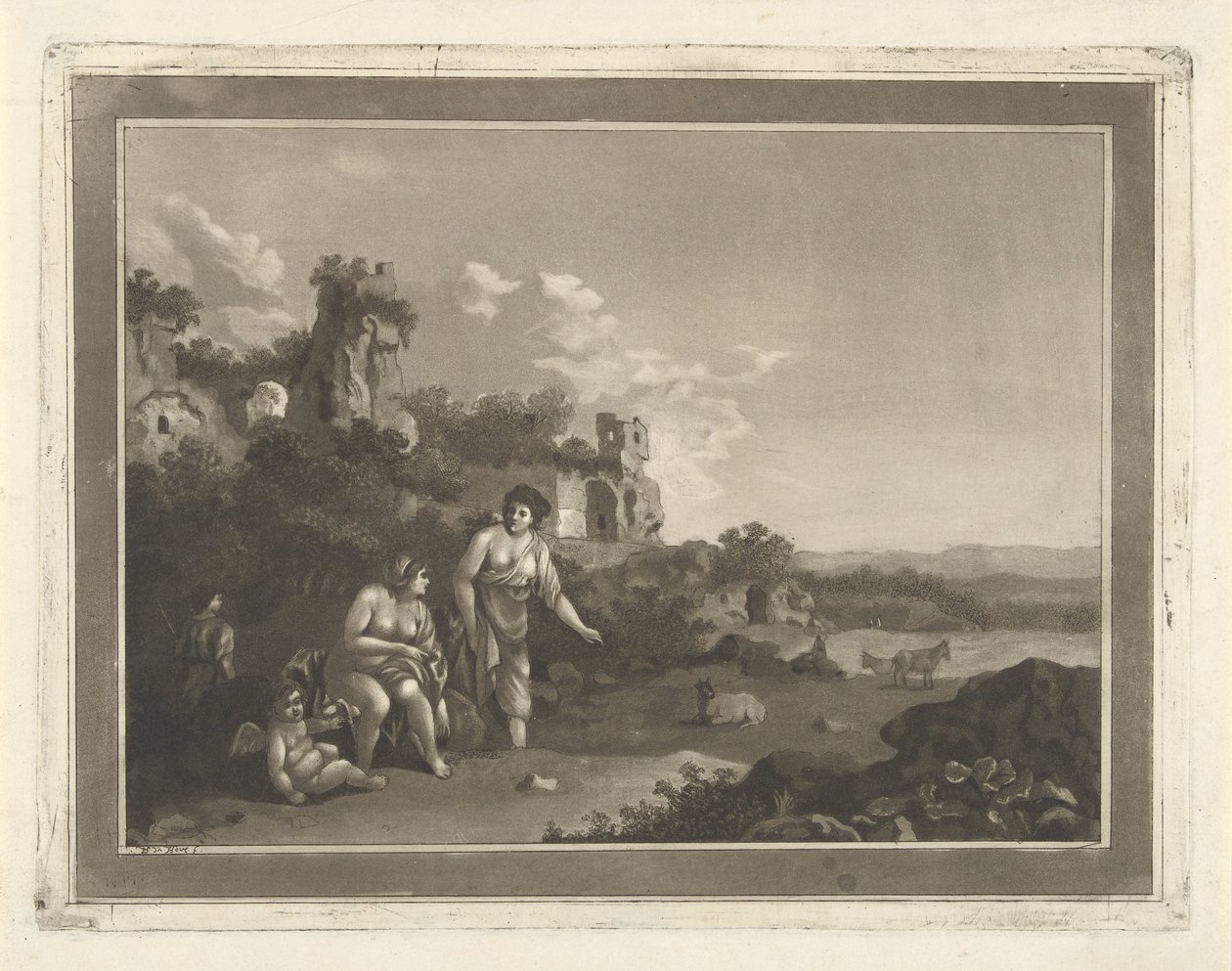 Paisagem com ninfas de Hubertus van Hove