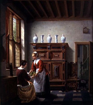Fruta de empregada (óleo sobre tela) de Hubertus van Hove