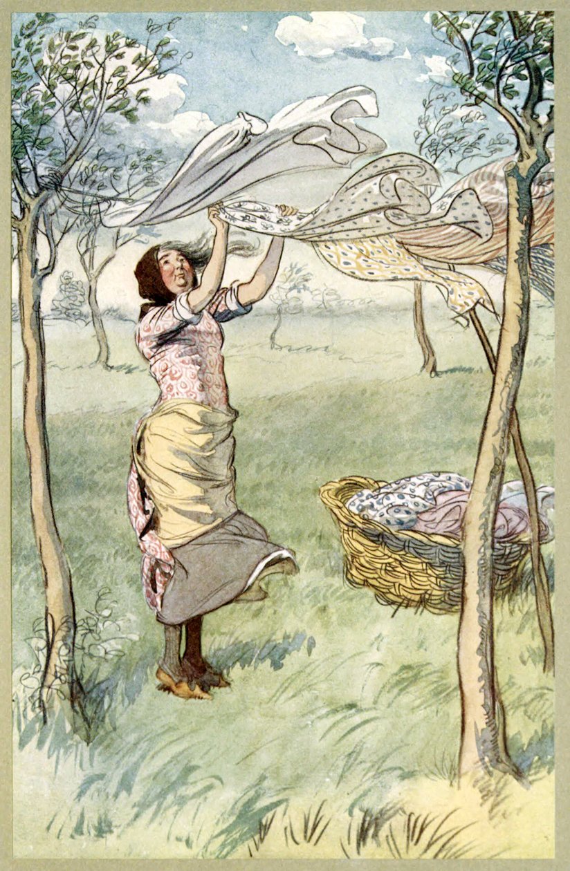 Eu lavo, torço .. E faço tudo sozinho, de The Merry Wives of Windsor, pub. 1910 de Hugh Thomson