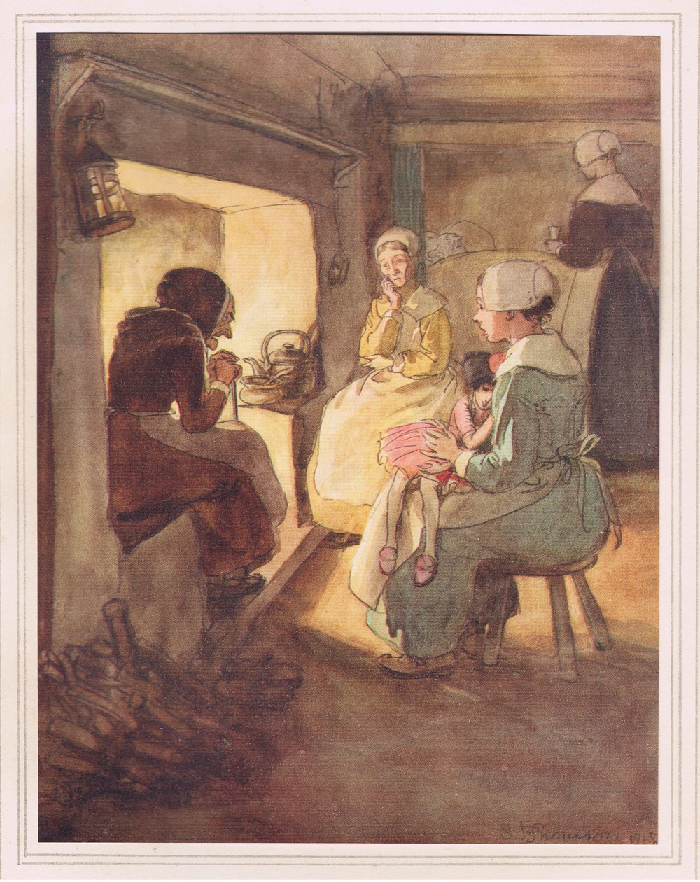 A velha dama no canto da chaminé de Hugh Thomson