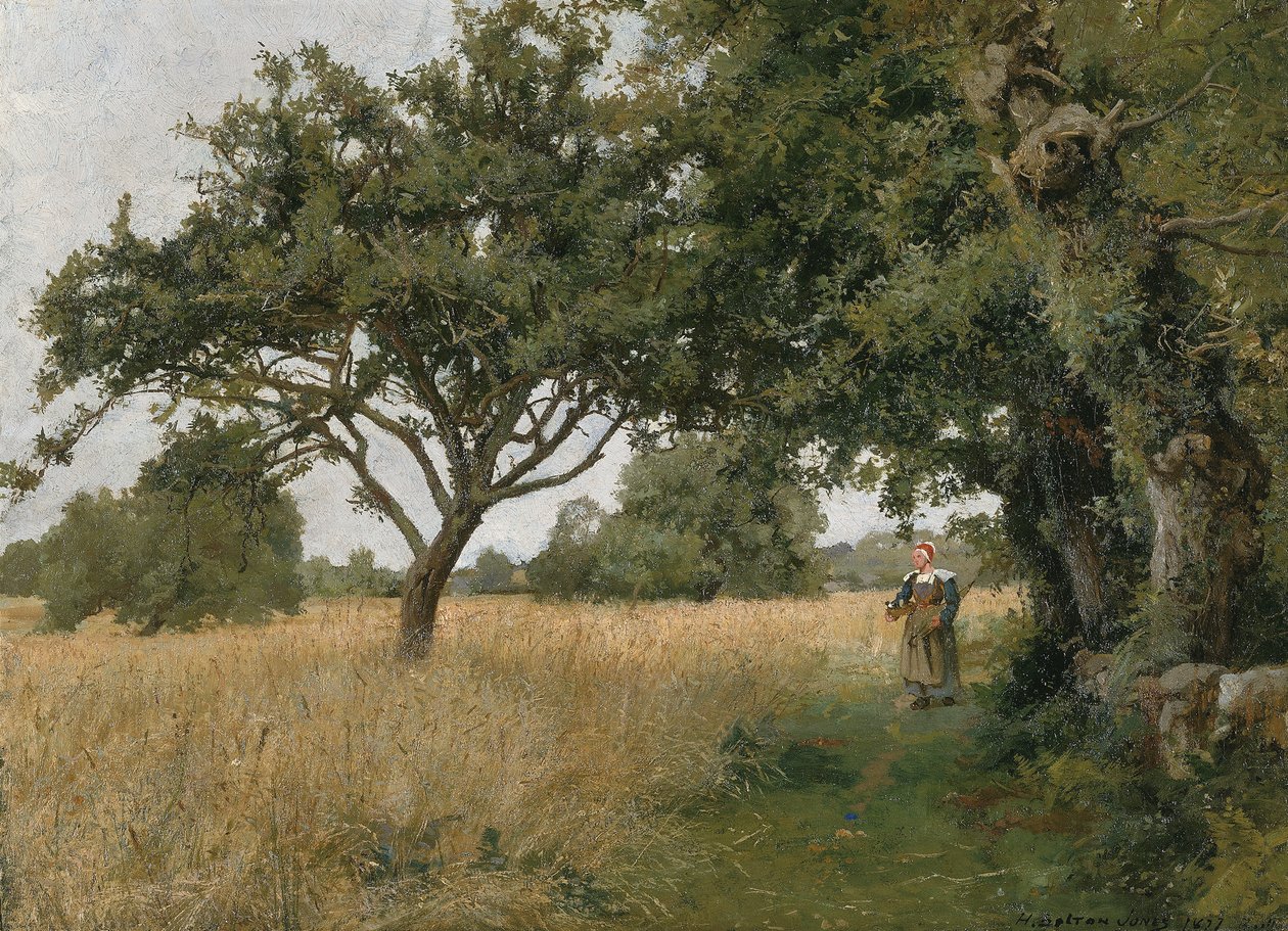 Paisagem da Bretanha, 1877. de Hugh Bolton Jones