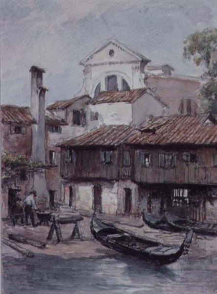 Estaleiro perto da Igreja de San Trovaso, Veneza de Hugh Carter