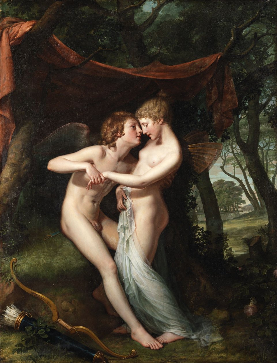 Italiano: cupido e psique no caramanchão nupcial Cupido e psique no caramanchão nupcial de Hugh Douglas Hamilton